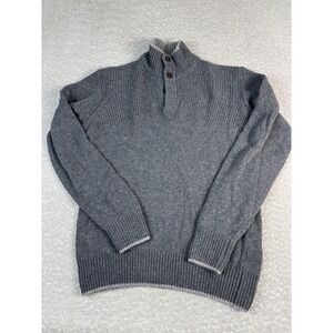 Daniele Blasi Sweater Mens Medium Gray Wool Henley Mock Neck Pullover Italy
